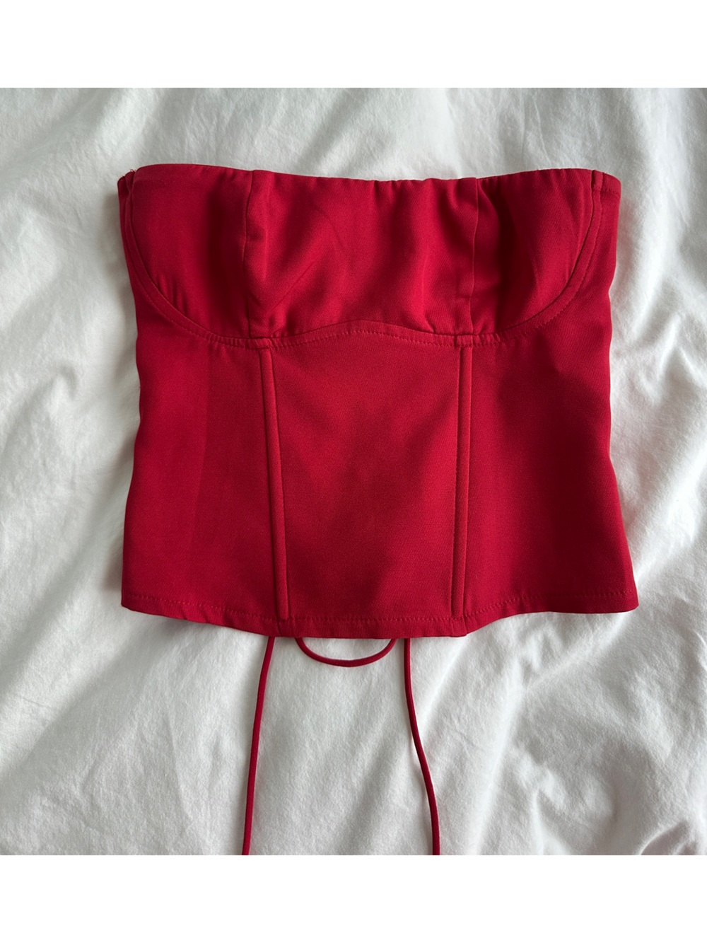 Edikted red strapless corset